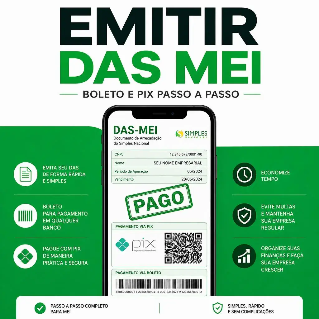 Emitir DAS MEI: gerar boleto, pagar via PIX e quitar a contribuição em 2026