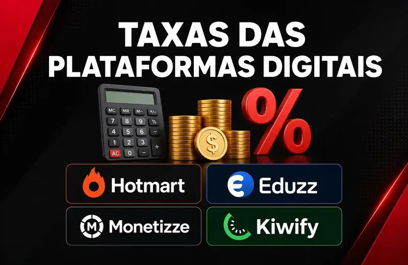 Taxas das Plataformas Digitais 2026: Hotmart, Eduzz, Monetizze e Kiwify