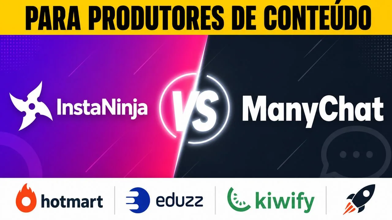 InstaNinja vs ManyChat: qual é melhor para produtores digitais (Hotmart, Eduzz, Kiwify e Monetizze)
