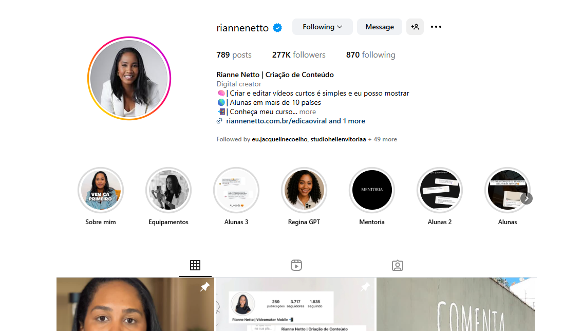 Rianne Netto | Do Brasil para o mundo com vídeos curtos +277K